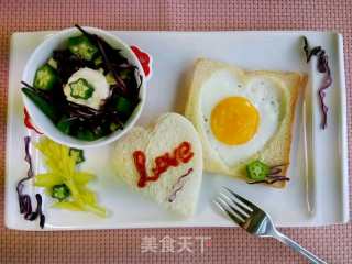 用食物表达爱:吐司煎蛋的做法步骤：12