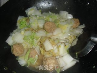大白菜烩肉元的做法步骤：6