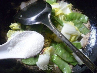 扁豆炒白菜芯的做法步骤：9