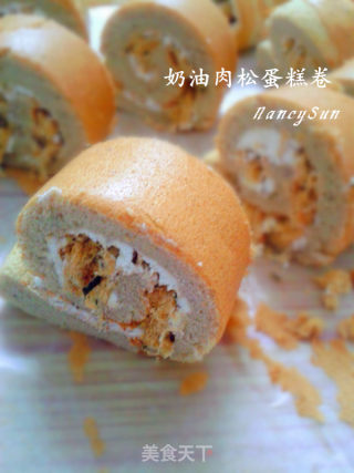 奶油肉松蛋糕卷的做法步骤：6