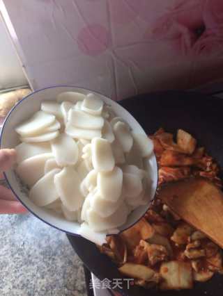 鸡肉泡菜年糕的做法步骤：8
