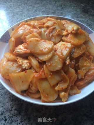 鸡肉泡菜年糕的做法步骤：10
