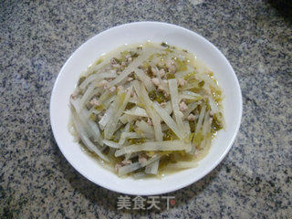 雪菜肉末炒萝卜丝的做法步骤：13