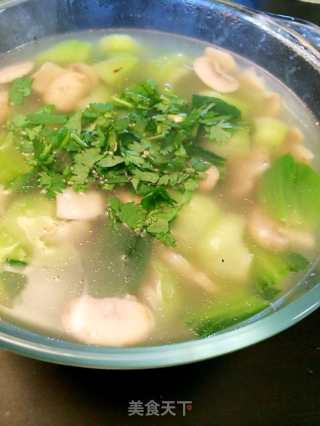 蘑菇青菜汤的做法步骤：7