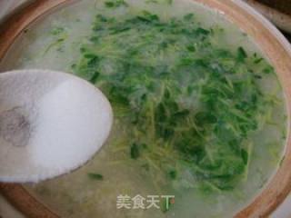 暖身养胃粥----【豌豆尖鸡肉粥】的做法步骤：6