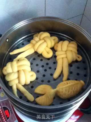 红豆金鱼包子的做法步骤：6