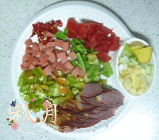腊肉炒面的做法步骤：2