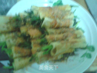 东北小吃之一——香菜干豆腐卷的做法步骤：4