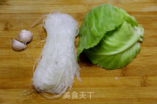 莲花白拌粉丝的做法步骤：1
