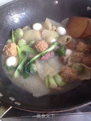 丸子青菜杂烩汤黑胡椒口味超鲜的做法步骤：7