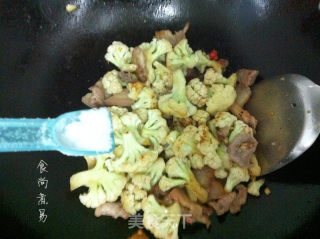 干椒花菜炒肉片的做法步骤：11