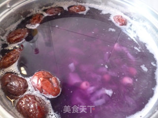 红枣莲子紫薯甜汤的做法步骤：8