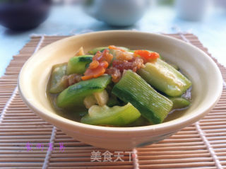 海米爆丝瓜的做法步骤：10