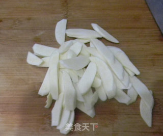 茭白鸡肉片的做法步骤：2