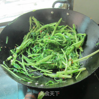 干煸蒜香空心菜的做法步骤：8