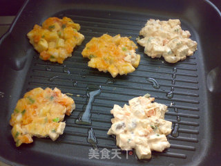 虾仁山药煎饼的做法步骤：6