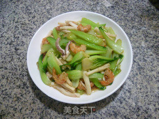 开洋鱿鱼炒菜梗的做法步骤：10