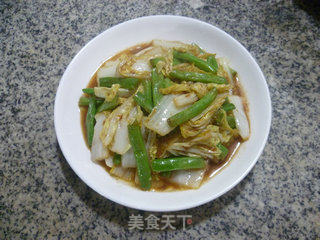 沙茶酱梅豆炒白菜芯的做法步骤：11