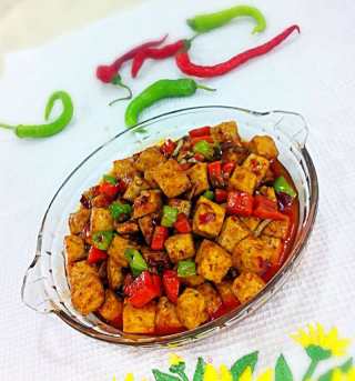 鱼香豆腐丁的做法步骤：16