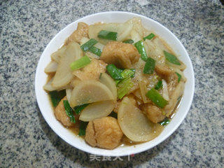 沙茶酱油豆腐炒萝卜的做法步骤：12