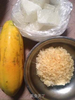 木瓜银耳清润糖水的做法步骤：1