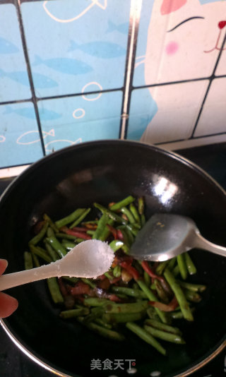 四季豆炒腊肉的做法步骤：8