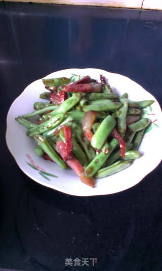 四季豆炒腊肉的做法步骤：9