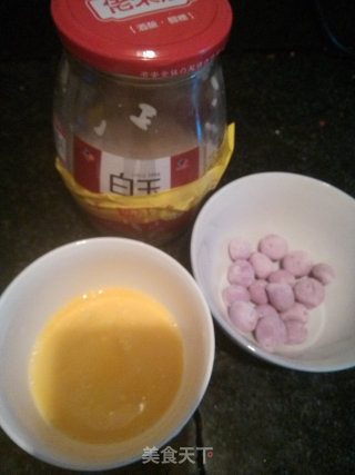酒酿紫薯小汤圆的做法步骤：1