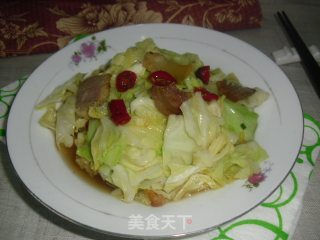 腊肉炒包菜的做法步骤：8