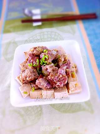 嫩滑豆腐蒸排骨的做法步骤：8