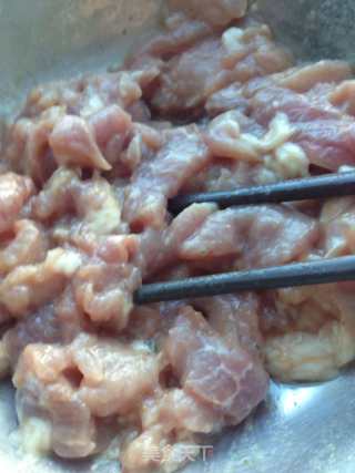 四季豆小蘑菇滑炒肉的做法步骤：4