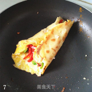 平底锅鸡蛋披萨饼的做法步骤：7