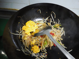 孜然豆芽炒蛋的做法步骤：4