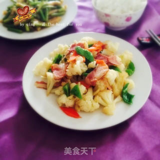 培根炒菜花的做法步骤：16