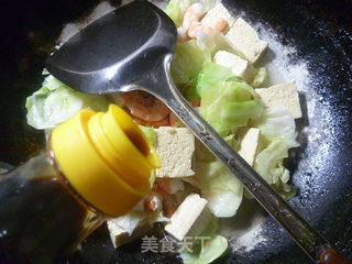 虾肉圆白菜冻豆腐的做法步骤：10