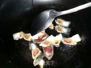 腊肉炒油菜的做法步骤：3