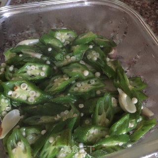 豆酱百合秋葵的做法步骤：5