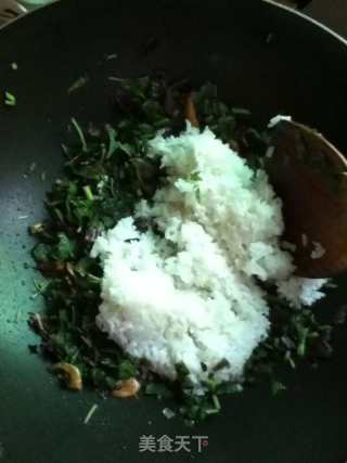 苋菜炒饭的做法步骤：4