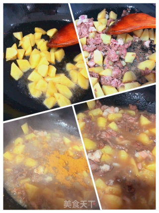 【子璇家】咖喱土豆煮牛肉的做法步骤：3