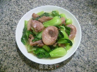 腊鸡腿炒青菜的做法步骤：12