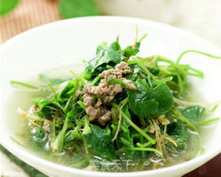 肉末积雪草汤的做法步骤：1