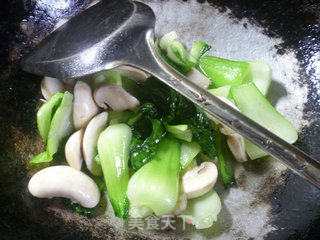 蘑菇炒青菜的做法步骤：7