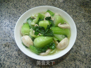 蘑菇炒青菜的做法步骤：8