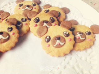 瞪着水汪汪的大眼睛来卖萌——椰香小熊饼干的做法步骤：10