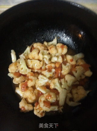 蕃茄炒花菜的做法步骤：5