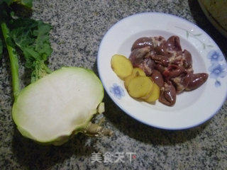 鸡心炒苤蓝的做法步骤：1