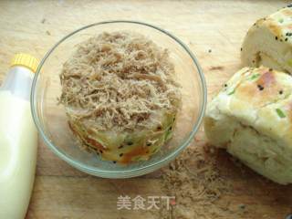 葱香肉松面包卷的做法步骤：11