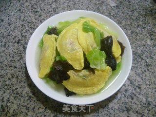 黑木耳圆白菜煮蛋饺的做法步骤：9