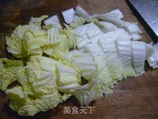 白菜肉丝炒玉米馒头的做法步骤：2