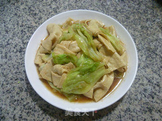 沙茶酱豆结炒圆白菜的做法步骤：9